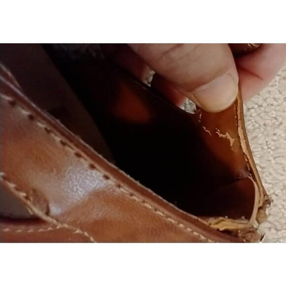 Dolce Vita Brown Leather Pointed Toe Ankle Wrap Back Zip Flats - Sz 10M - Picture 11 of 12